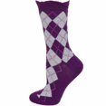 thumbnail image 3 of Sierra Socks Women's Socks Argyle Crew Cotton Lurex Sparkle Socks Purple, 3 of 8
