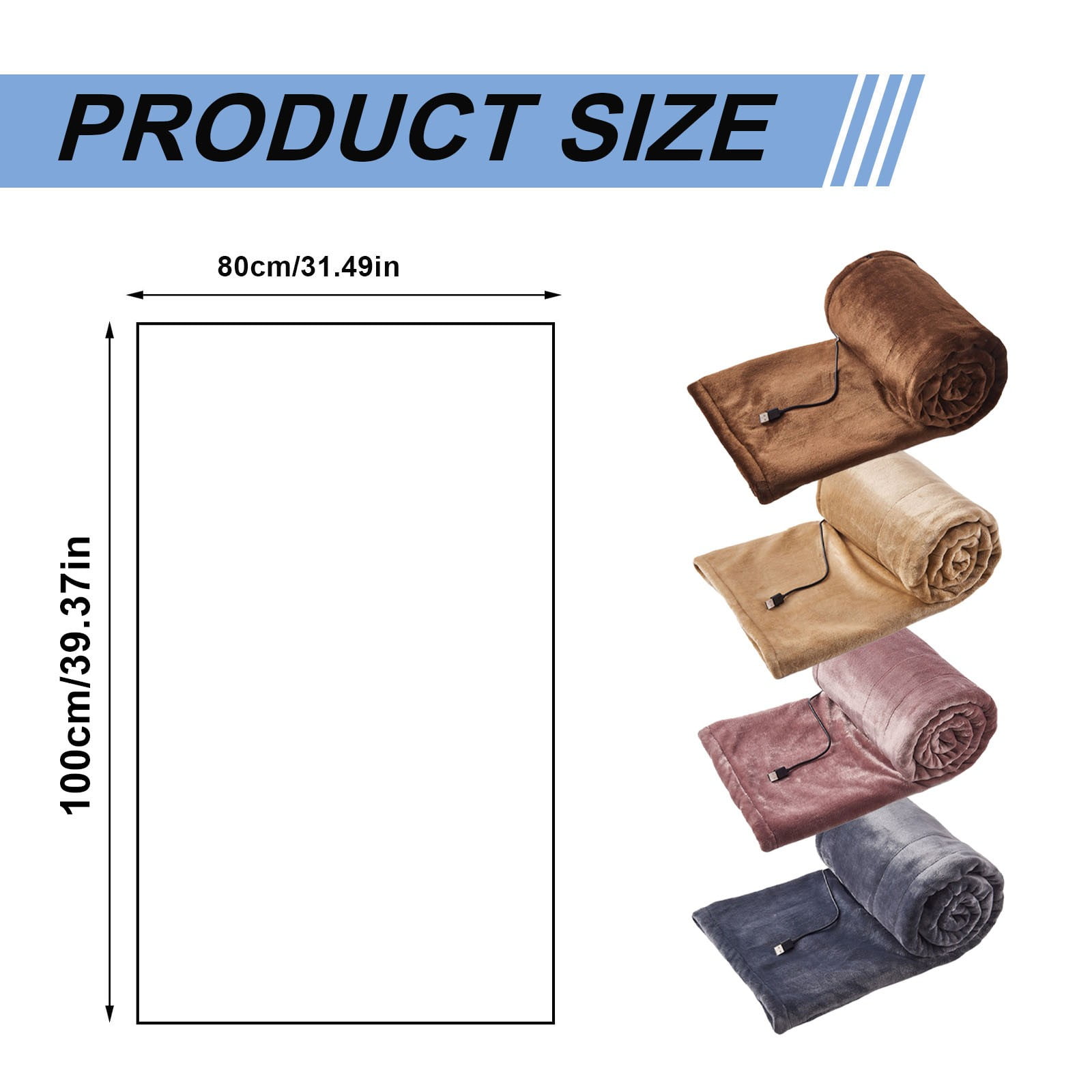 Usb Electric Blanket Cozival Usb Electric Heated Blanket, 39X31 Inch Throw, 3 Heat Settings with Auto Shut-Off, Machine Washable Cordless for Indoor and Camping, Throw Heated Camping, Grey
