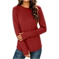 thumbnail image 6 of Bxsruta Womens Long Sleeve Tops Crewneck Pullover Shirts Basic Tee Casual Athletic Tops, 6 of 8