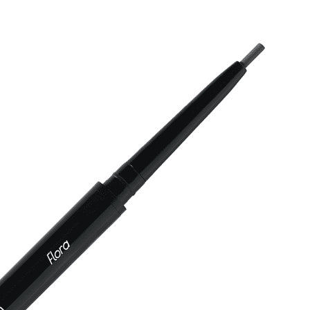 Eye Embrace Flora Micro Tip Pen: Dark Brown-Gray Ultra-Fine Eyebrow Pencil Waterproof, Double-Ended Automatic Tip & Spoolie Brush, Cruelty-Free