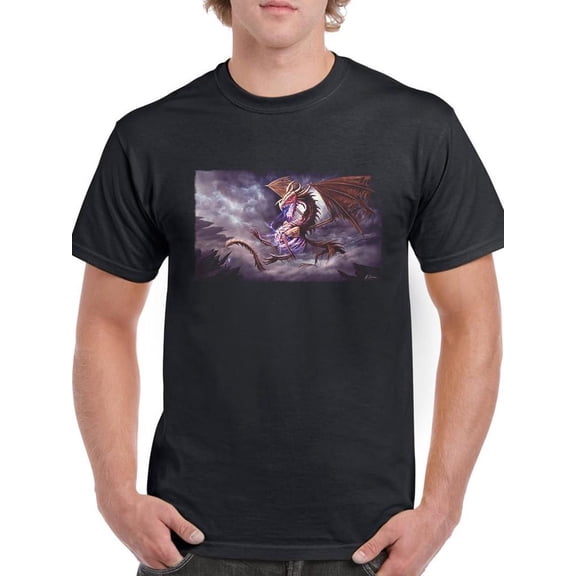 Glowing Dragon T-Shirt Men -Anthony Chirstou Designs, Male Medium