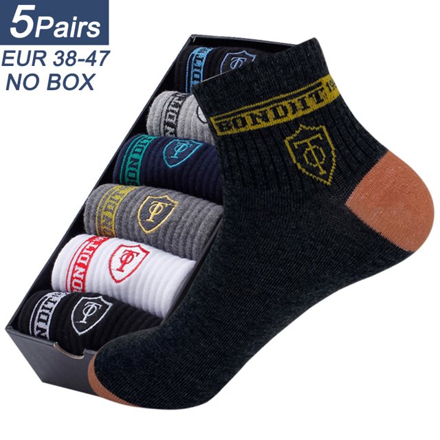 5 pares de calcetines deportivos para hombre de primavera y otoño ocio de verano absorbente de sudor cómodo fino transpirable baloncesto Meias EU 38-47