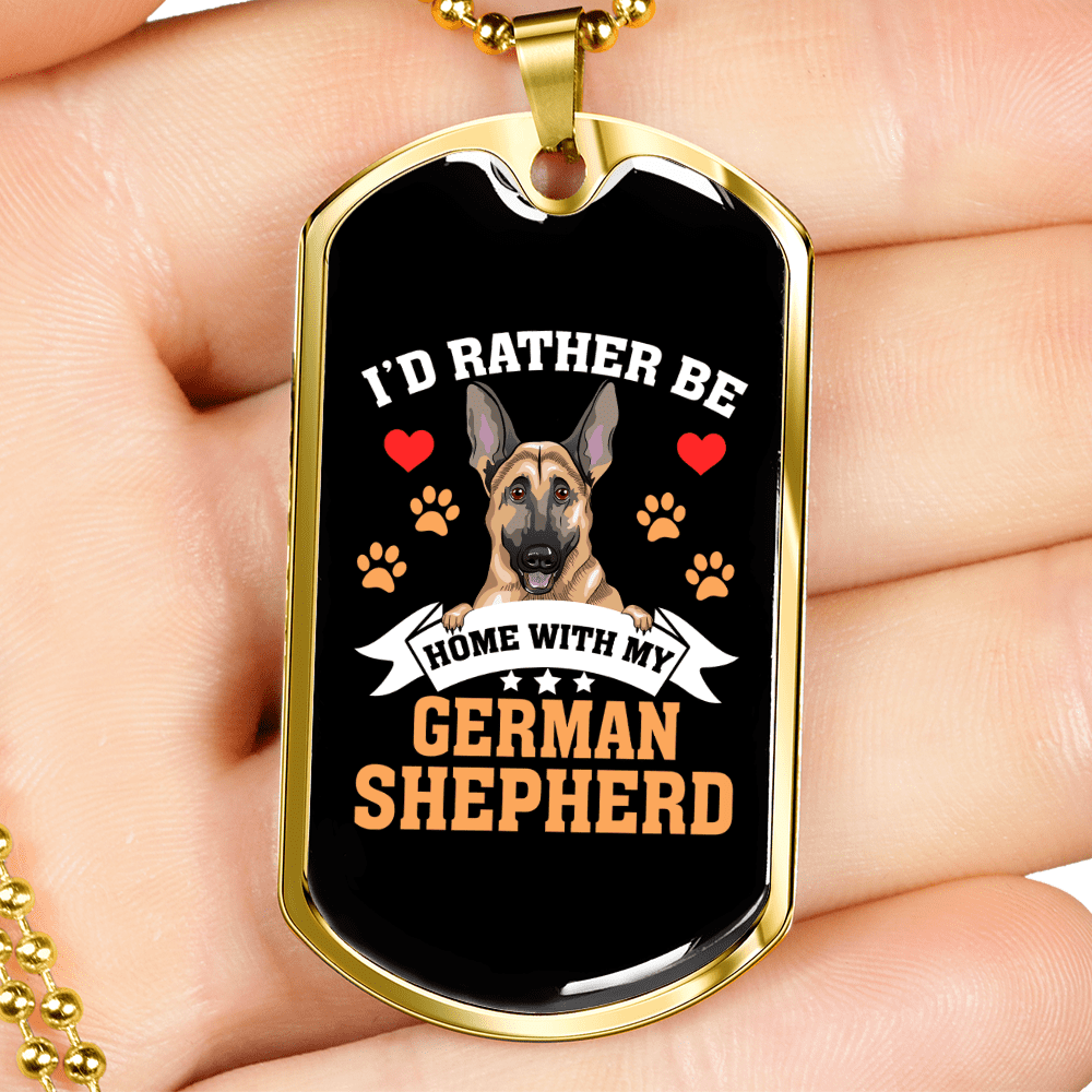 FIMAODZ German Shepherd Necklace Fashion Dog Photo Glass Round Pendant  Chain Animal Jewelry for Men Women Birthday Gift