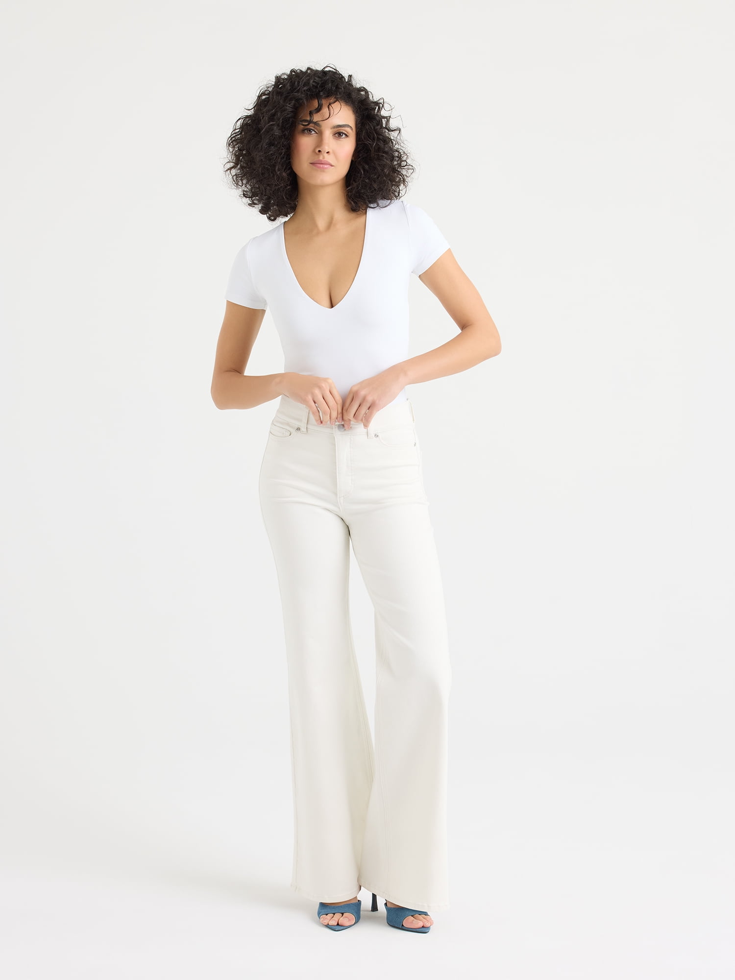 Sofia by Sofia Vergara Women's and Women's Plus Margot Wide Leg High Rise Jeans, 30.5" and 32.5" Inseams, Sizes 0-28