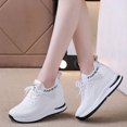 thumbnail image 5 of Willtoo Womens Sneakers Hidden Wedge Height Increasing Trainers Breathable Mesh Lace-Up Walking Shoes Lightweight Stretch Knit Casual Shoes, 5 of 6