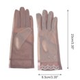 thumbnail image 3 of Unique Bargains 1 Pair Sunblock Mittens Embroidery Floral Sun Block Driving Gloves for Women Light Purple, 3 of 5