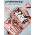 thumbnail image 4 of HOTOR Toiletry Bag for Women, Travel Size Toiletry, Wide-Open Makeup Bag with Handle, Wet & Dry Separation, 11.3" x 5.8" x 8.2", Dark Pink, 4 of 9