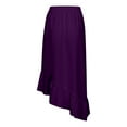 thumbnail image 6 of HXWCHs Women's Elegant High Waist Elastic Midi Skirt Flowy Solid Tiered Ruffle Hem Casual Swing Purple XXL, 6 of 8