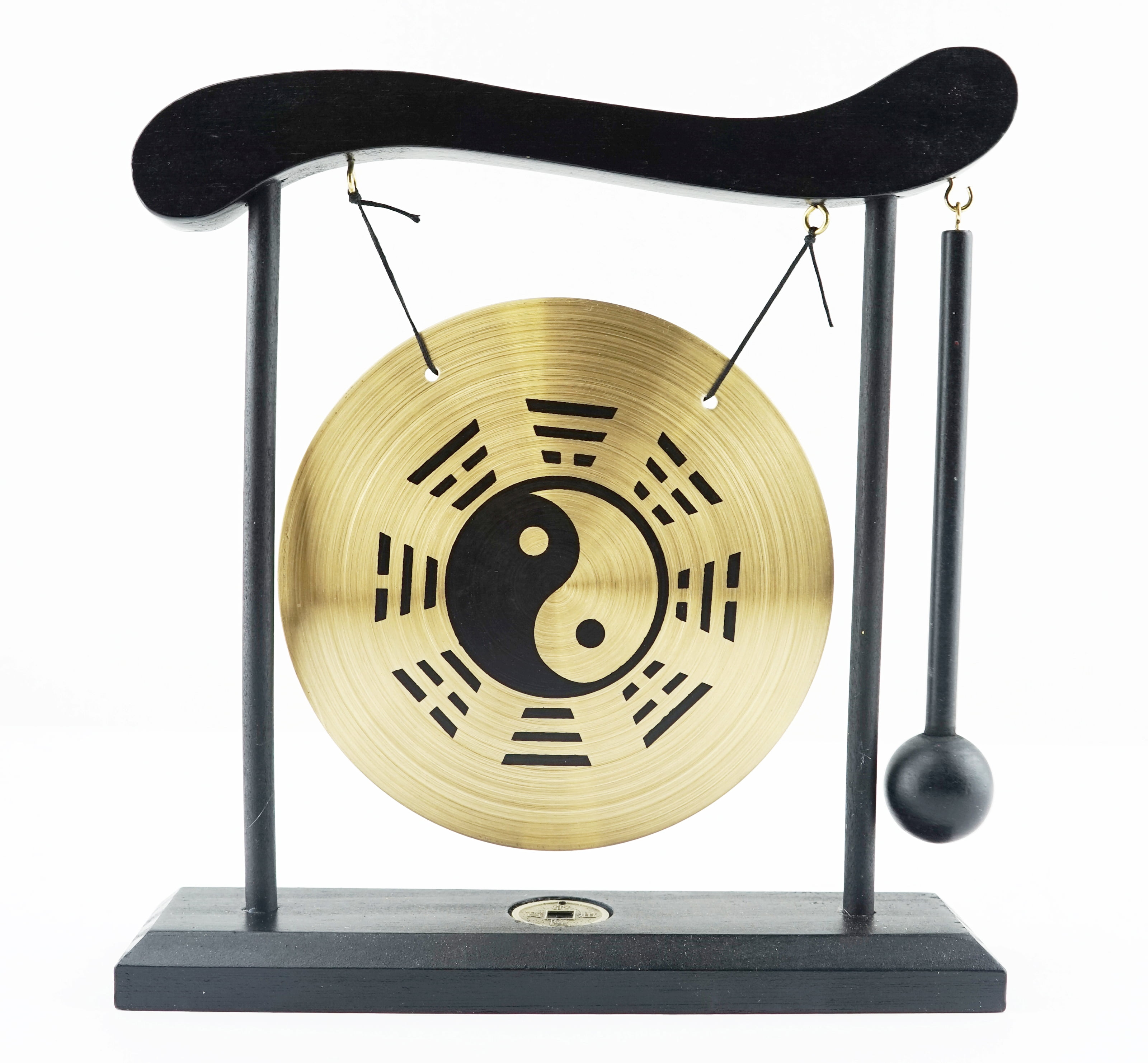 Yin Yang Baqua Qi Gong Zen Bell Display Desk Tabletop Decor Gift Feng