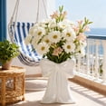 thumbnail image 5 of Farcauo White Ceramic Bow Vase for Centerpieces Minimalist Farmhouse Beige Vase Flowers Tulip Pampas Grass Vase Flower Modern Home Decor Vase Cute Decorative Vase for Table Bathroom Shelf, 5 of 9