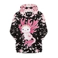 thumbnail image 2 of Chririnla Cherry Blossom Art Axolotl Comfy Hooded Sweatshirt with Pockets Long Sleeve Loose Casual Pullover for Youth Girls Size 10-12, 2 of 7