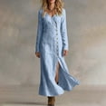 thumbnail image 6 of Women's Casual Long-Sleeve Button Front Dress, 6 of 7