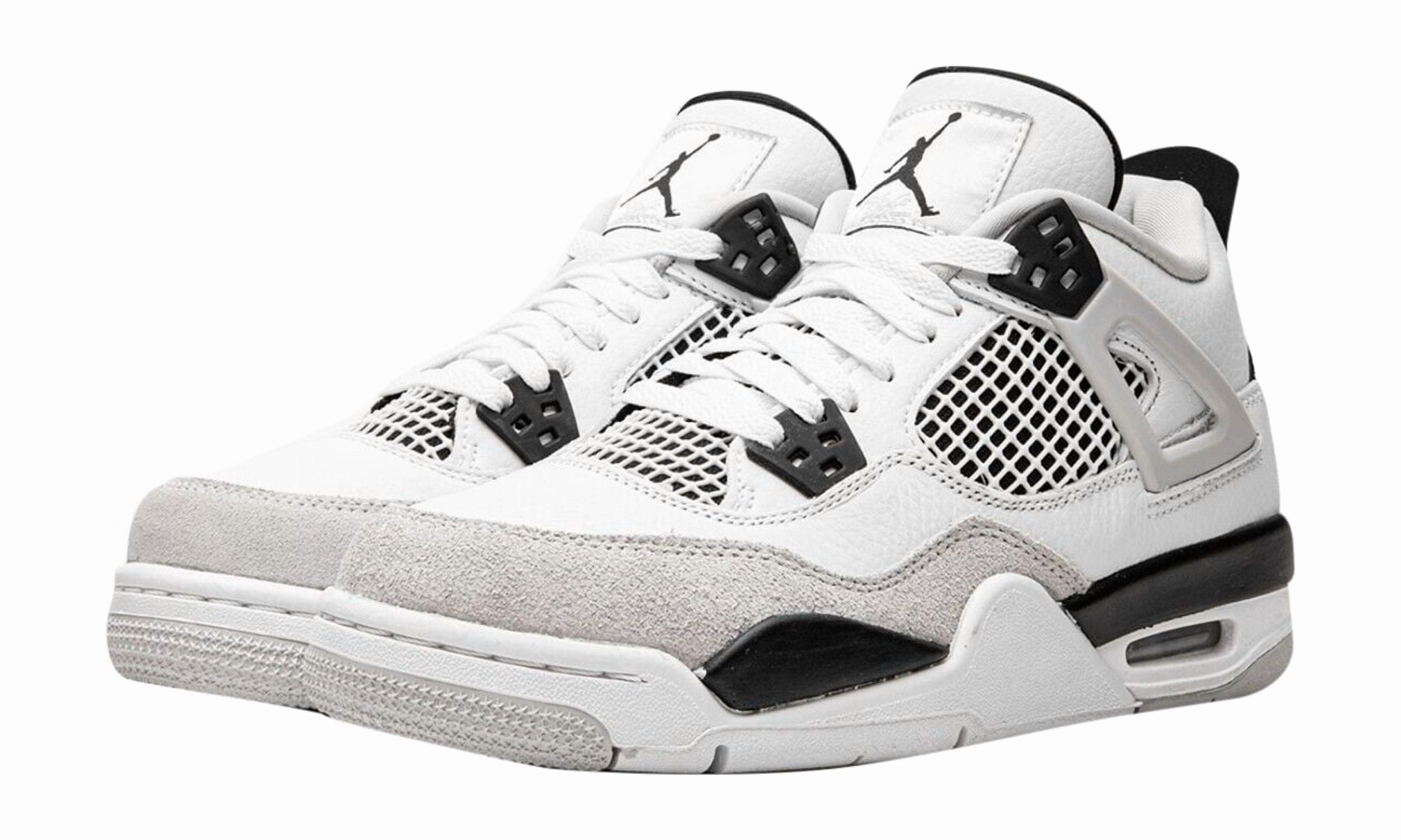 gray black and white jordan 4