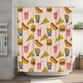 thumbnail image 5 of Rateoe Hamburger Pizza Coke Shower Curtain - Fancy Bathroom Shower Curtain Sets - Waterproof Shower Curtain with Hooks with 12 Plastic Hooks 72x72 Inches, 5 of 5