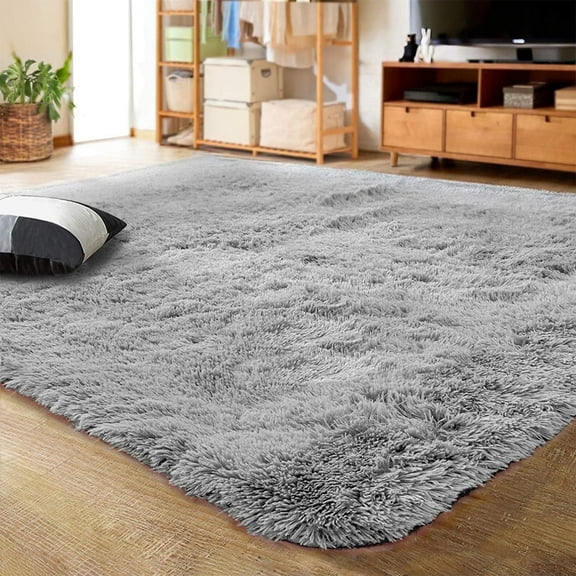 Noahas Soft Fluffy Area Rug Modern Shaggy Bedroom Rugs for Kids Room Nursery Rug Floor Carpets, 2'x 3',Gray