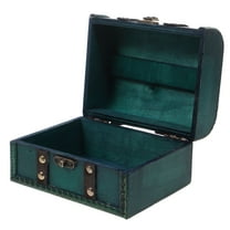 IBASETOY 1Pack Vintage Wooden Treasure Chest Jewelry Box for Home Decor