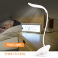 thumbnail image 3 of Lámpara LED portátil con clip USB, diseño moderno para estudiantes, 3 niveles de brillo táctil, color rosa, ideal para lectura y cuidado de ojos., 3 of 6