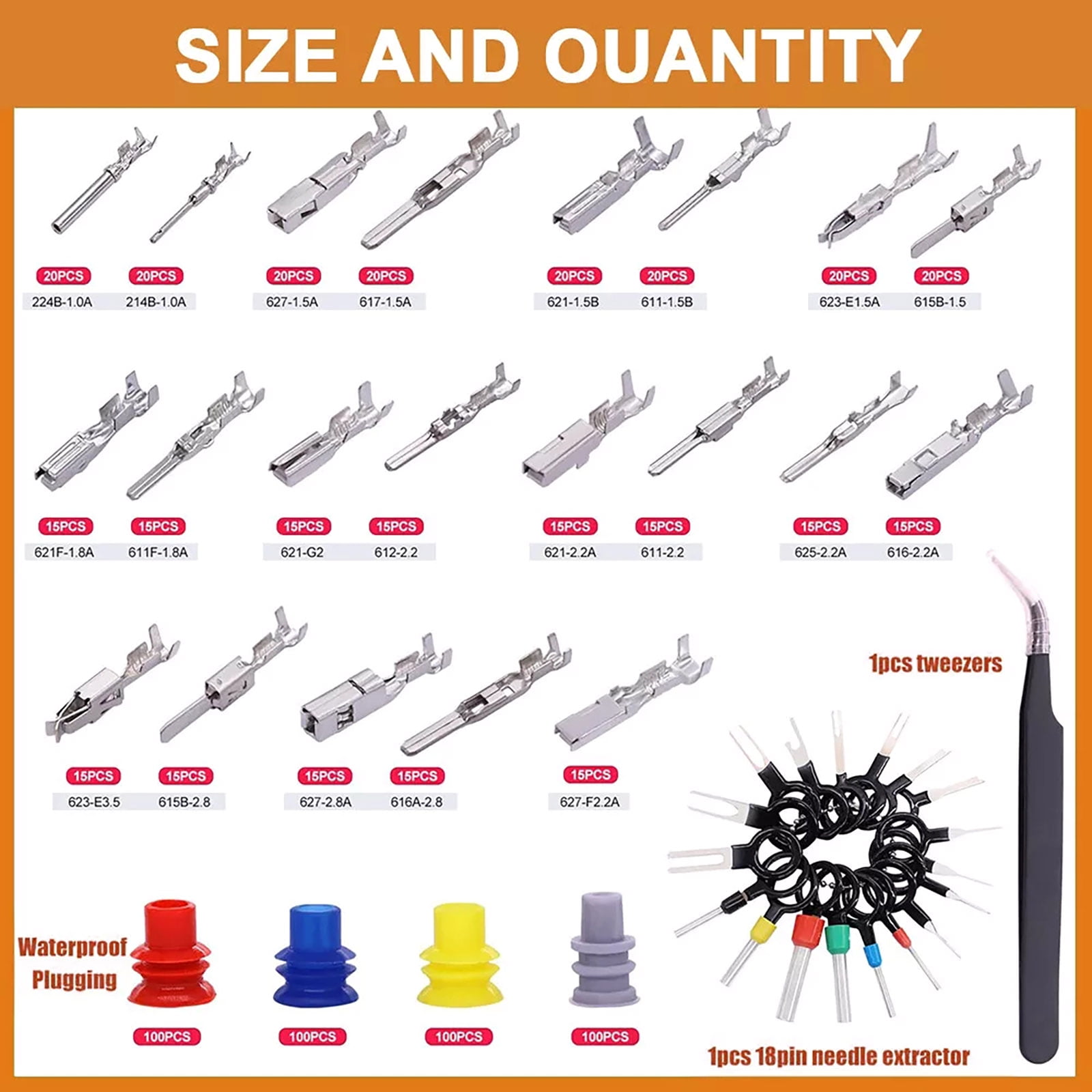 755PCS Car Automotive Waterproof Electrical Wire Connector Pin Kit with Box SetTAPDRA Spare Part