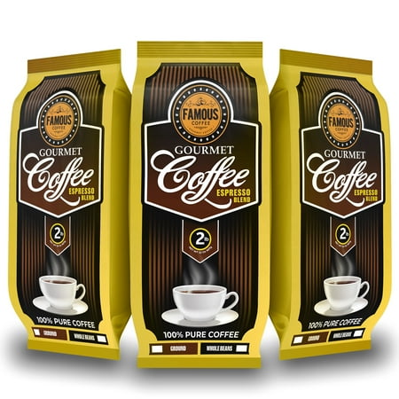 Famous Coffee Espresso Whole Bean Premium Gourmet Blend 2 LB