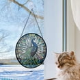 thumbnail image 5 of Peacock Decor Stained Glass Suncatcher - Window Wall Hanging Ornament Hand-Painted Glass Panel Sun Catcher - Decoration for Home Garden Christmas Party Wedding Housewarming Gift,, 5 of 6