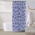thumbnail image 6 of Shower Curtain, Blue And White Flowers Waterproof Fabric Plastic Shower Curtain, Drying Fast Bathroom Curtain with 9 Buttonholes, Ruffle Shower Curtain 60x72in, 6 of 8