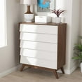 thumbnail image 2 of Baxton Studio Commode à 5 Tiroirs Hildon en Blanc et Brun Noyer, 2 of 7