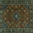 thumbnail image 1 of Ahgly Company Machine Washable Indoor Square Persian Turquoise Blue Traditional Area Rugs, 8' Square, 1 of 4