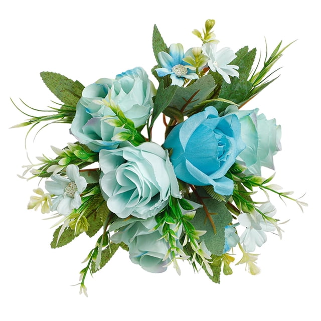 Centros de mesa de bolas de flores artificiales, bolas de rosas de flores falsas para centros de mesa, arreglos de rosas para decoraciones de mesa , azul