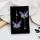 thumbnail image 4 of 3 pares de pendientes asimétricos de circonitas con perlas y borlas de mariposa, 4 of 5