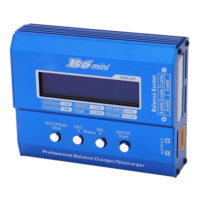Cargador de equilibrio con pantalla LCD, cargador de batería inteligente, cargador de equilibrio de batería Lipo, descargador de equilibrio, construcción robusta