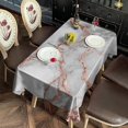 thumbnail image 2 of Gray Rose Gold Marble Pattern Rectangle Tablecloth 60"x102",Waterproof Polyester Rectangle Table Cloth, Wipeable Spillproof Polyester Tablecloth for Dining, Camping, Indoor and Outdoor, 2 of 6