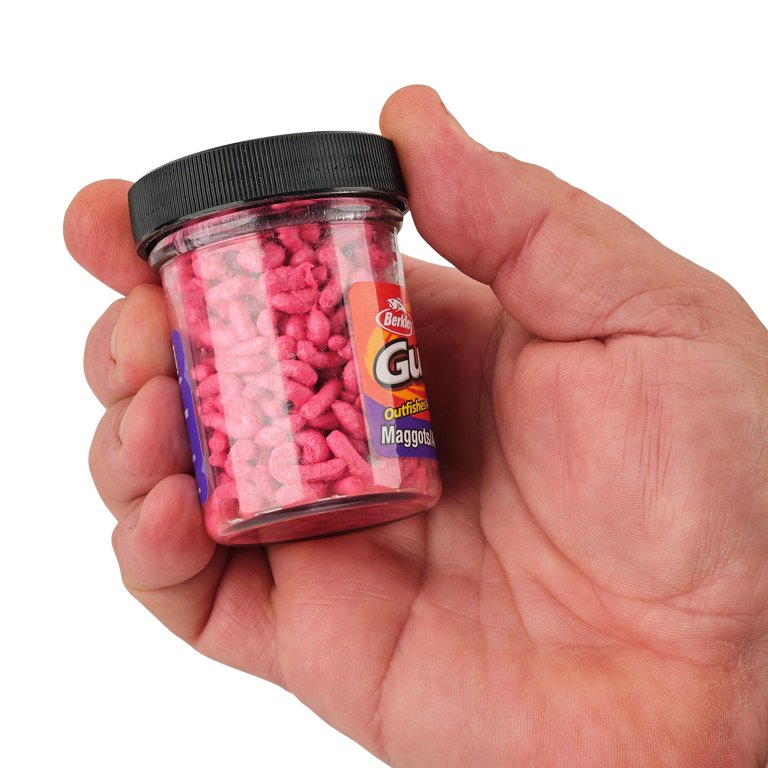 Gulp!, Soft Bait, Maggot Fishing, 1 1/2 oz Pink, Lifelike Texture