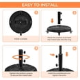 thumbnail image 3 of Topeakmart 45 lb Outdoor Patio Rolling Market Umbrella Base Stand, Black, 3 of 6