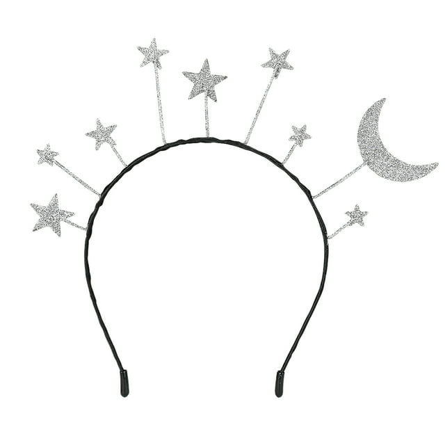 EeaseMX Diadema Amosfun con estrellas y luna para fiesta de cumpleaños, con purpurina, accesorio para disfraz de cosplay