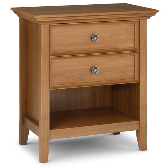 Amherst 24 inch Wide Solid Wood Transitional Bedside Table in Light Golden Brown