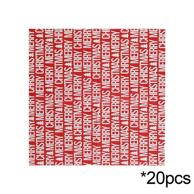 Serviettes de Noël en Papier 16,5x16,5cm Décorations de Table Festives