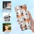 thumbnail image 6 of SKYSONIC Doodle Fox and Heart Pattern 20 oz Stainless Steel Insulated Mug, Double Vacuum Insulated Travel Mug with Lid and Straw, 6 of 7