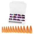 thumbnail image 1 of 240Pcs Colorful Salon Pointed Nail Tips False Nails with Nail File Nail Polish (4#), 1 of 10