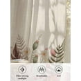 thumbnail image 6 of Thanksgiving Sheer Curtains 54 inches Long, Fall Mushroom Leaves Berry Bud Country Linen Light Filtering Sheer Window Curtains Rod Pocket Voile Drapes for Bedroom Living Room, 52"W x 54"L 2 Panels, 6 of 7