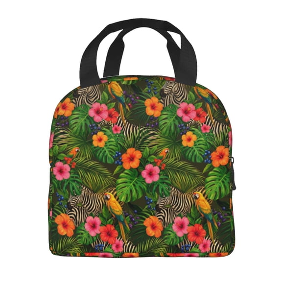 Zebra Insulated Lunch Bag For Women Men Adult Tote Reusable Box Large Containers Thermal Cooler Work Picnic Lightweight Handbag