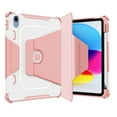thumbnail image 3 of Dteck Case for iPad 10th Generation 10.9 inch 2022,Magnetic Leather Shockproof Rubber Rugged Case 360 Rotatable Kickstand Built-in Pencil Holder Heavy Duty Cover,Pink, 3 of 8