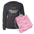 thumbnail image 5 of CafePress - Cicadas Time To Scream Loves Periodical Cicadas - Women's Long Sleeve Charcoal Gray Pajamas, 5 of 7