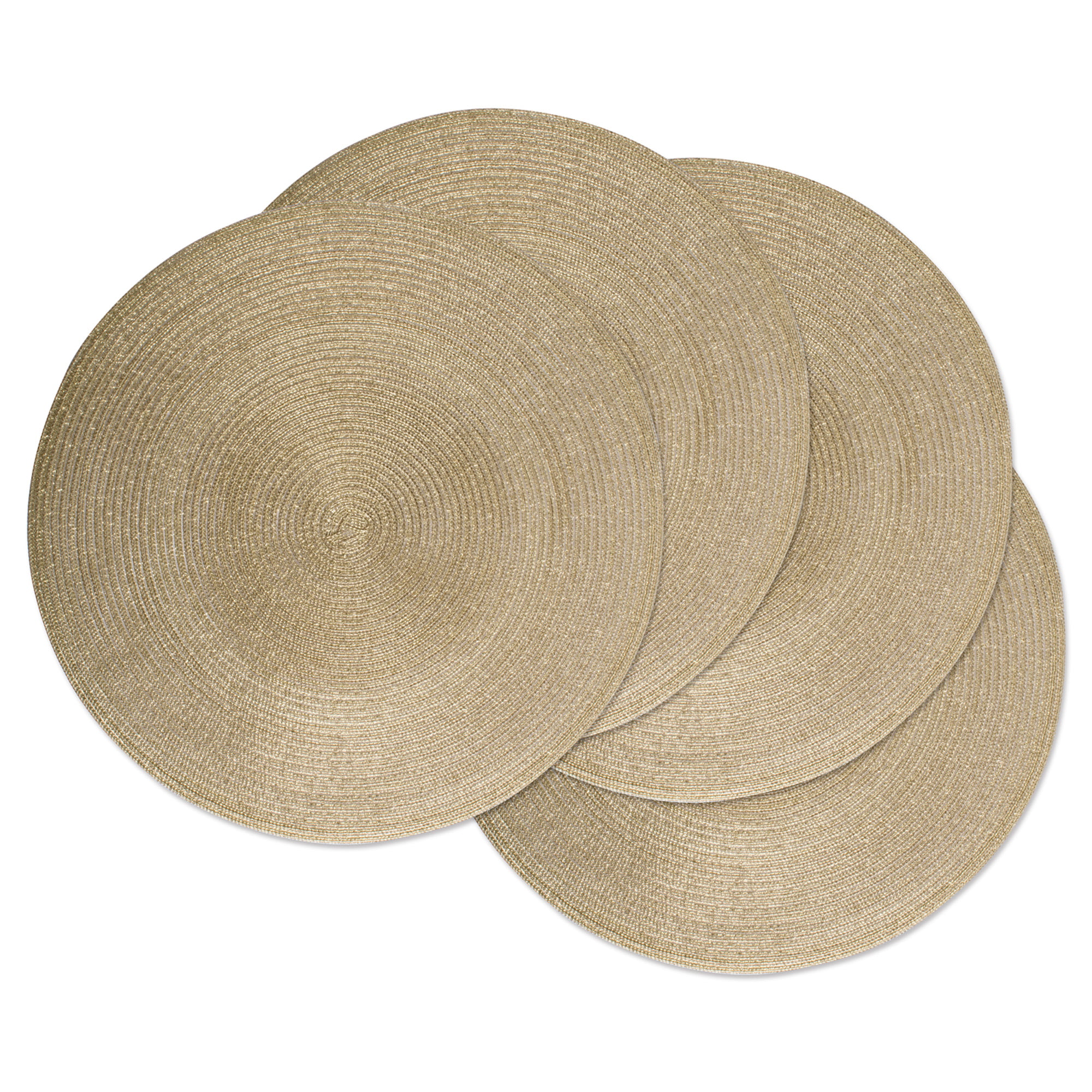 4PCS Natural Grass Woven Placemat Round Braided Tablemat 15 inch for Dining 
