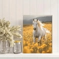 thumbnail image 2 of Qisvanset 12x16 Inch Wildflower Meadow White Horse Canvas Wall Art, Elegant Equestrian Rustic Nature Home Decor, 2 of 8