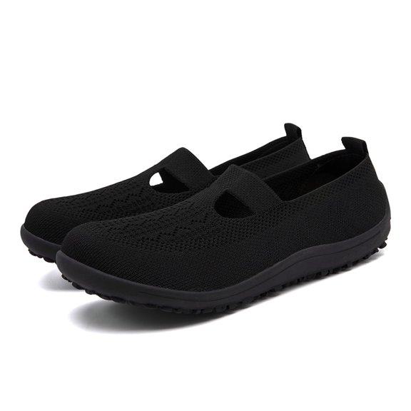 GLYGML Women's Knit Mary Jane Sneakers Lightweight Breathable Walking Shoes with Non-Slip Sole for Casual Daily Wear