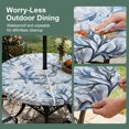 thumbnail image 5 of Round Outdoor Tablecloth with Umbrella Hole and Zipper, Blue Starfish Coastal Tablecloth with Elastic Waterproof, Summer Beach Coral Conch Shell Patio Table Covers for 31" - 35" Picnic Pool Tables, 5 of 9