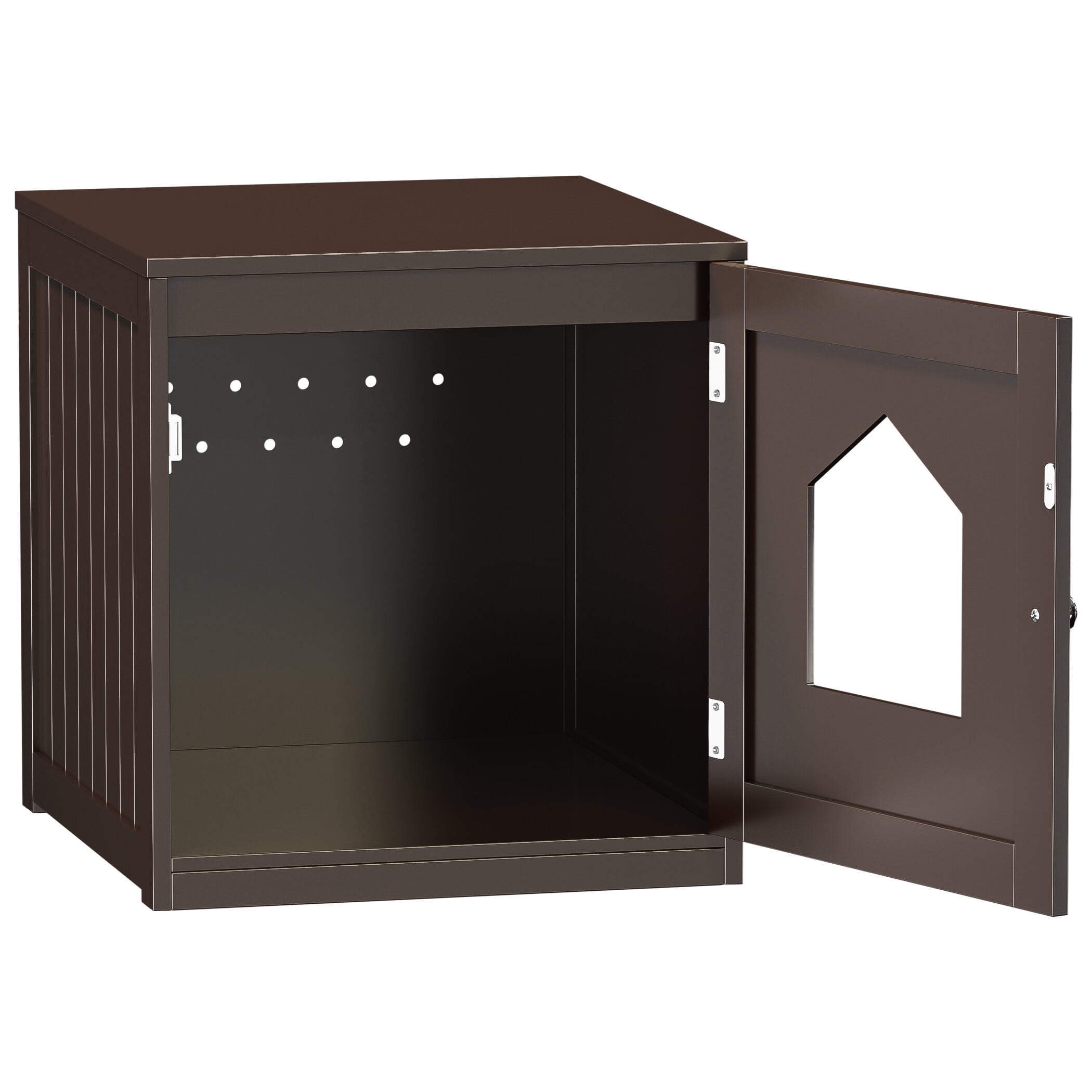 HomGarden 20'' Brown Cat Washroom Pet House Hidden Litter Box Enclosure & MDF Side Table