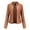 Brown, variant on Womens Trench Coats Rydcot Coat New Ladies Slim Leather Stand-Up Collar Zipper Stitching Solid Color Jacket Red Xl