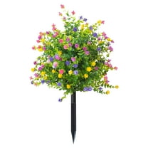 Artificial Boxwood Topiary Ball Bush with Ground Spike, Uv Resistant Faux Greenery Shrubs Fake Green Plants for Garden Porch Yard Patio Decor