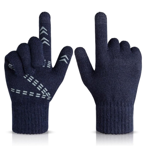 Guantes completos tejidos Cateissary para bicicletas hombre y mujer térmicos antideslizantes Azul